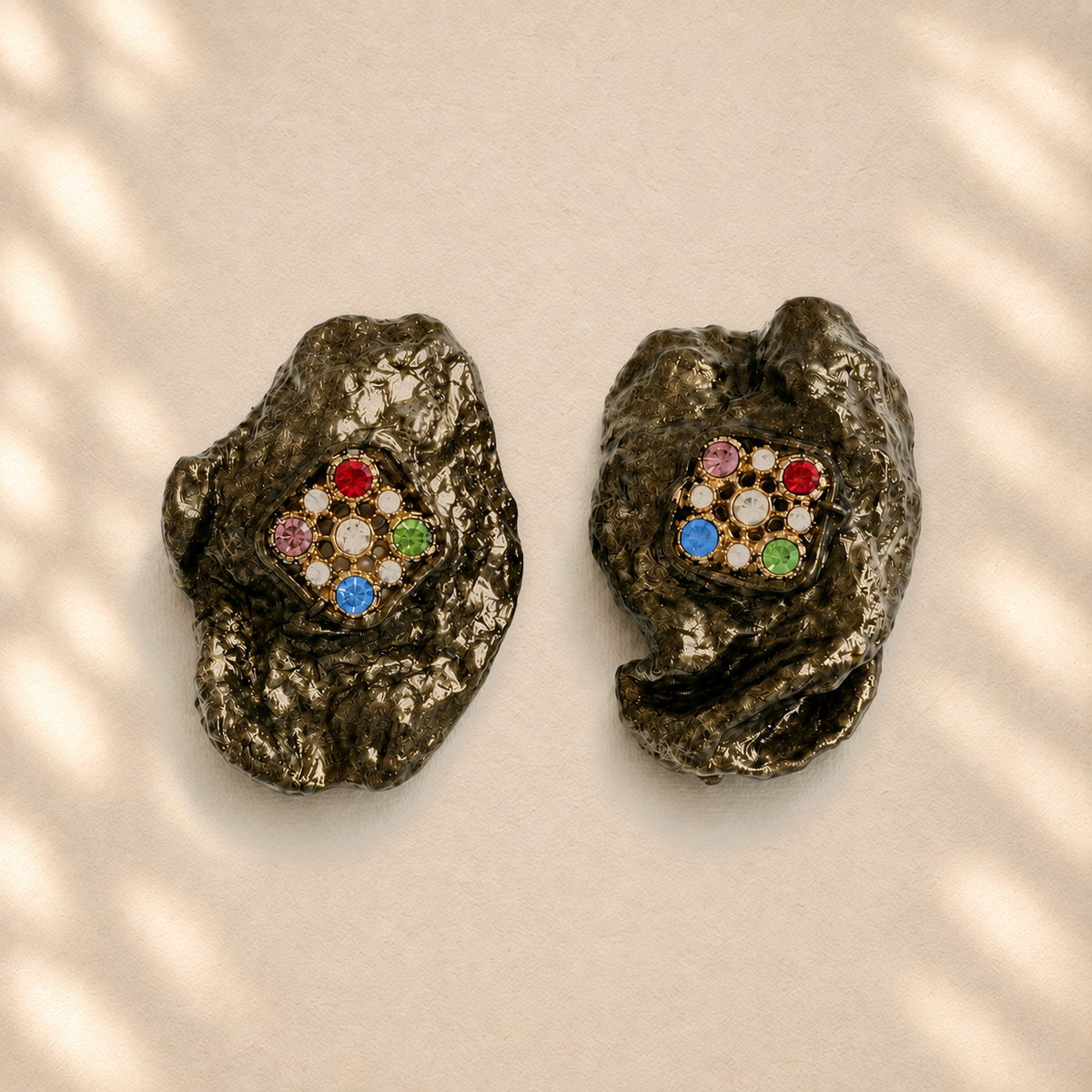 Mineral Fold — Handmade Sculptural Paper Earrings