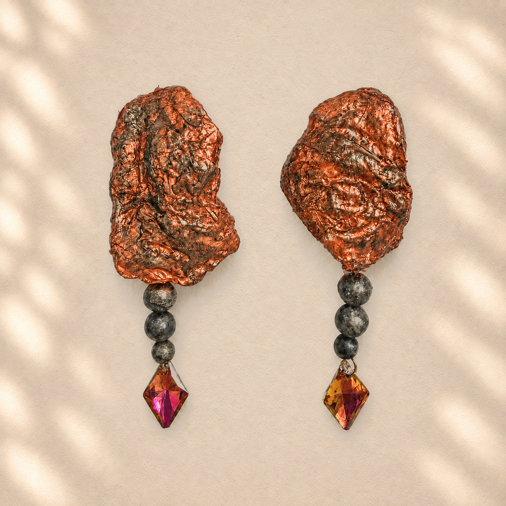 Quiet Compression — Handmade Sculptural Paper Earrings