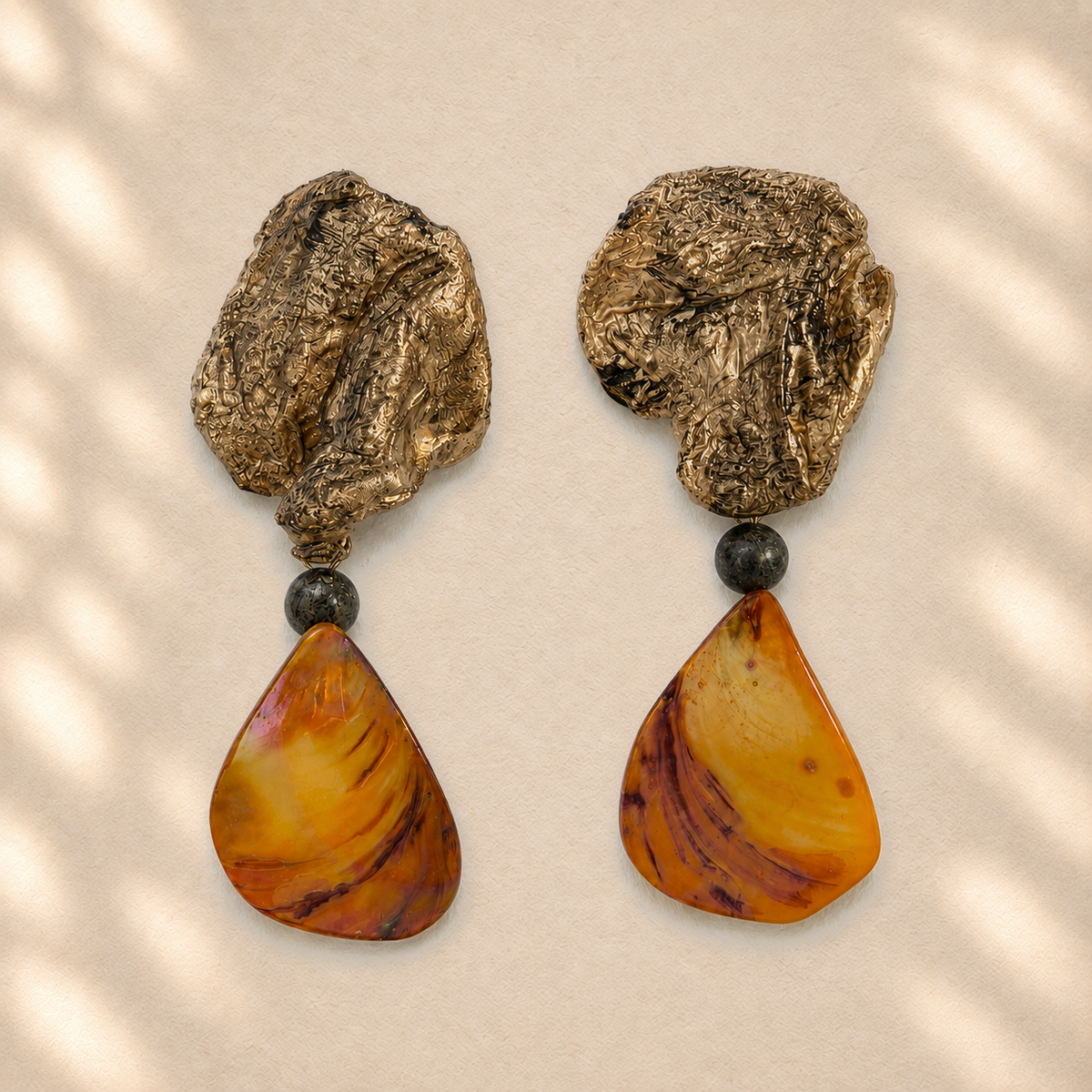 Tension Bloom — Handmade Sculptural Paper Earrings
