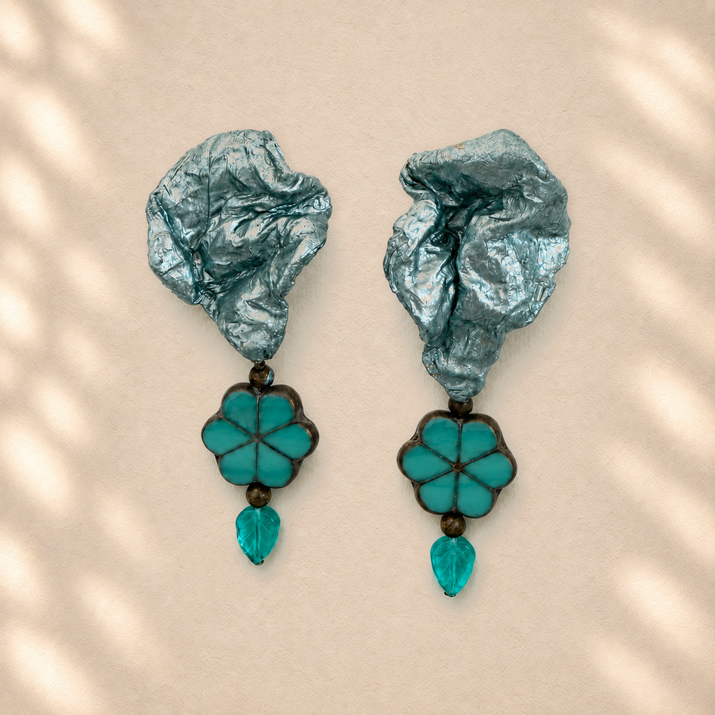 Suspended Balance — Handmade Sculptural Paper Earrings