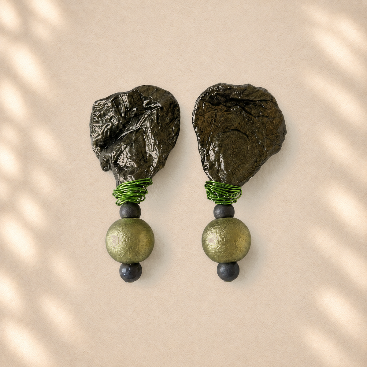 Weathered Form — Handmade Sculptural Paper Earrings