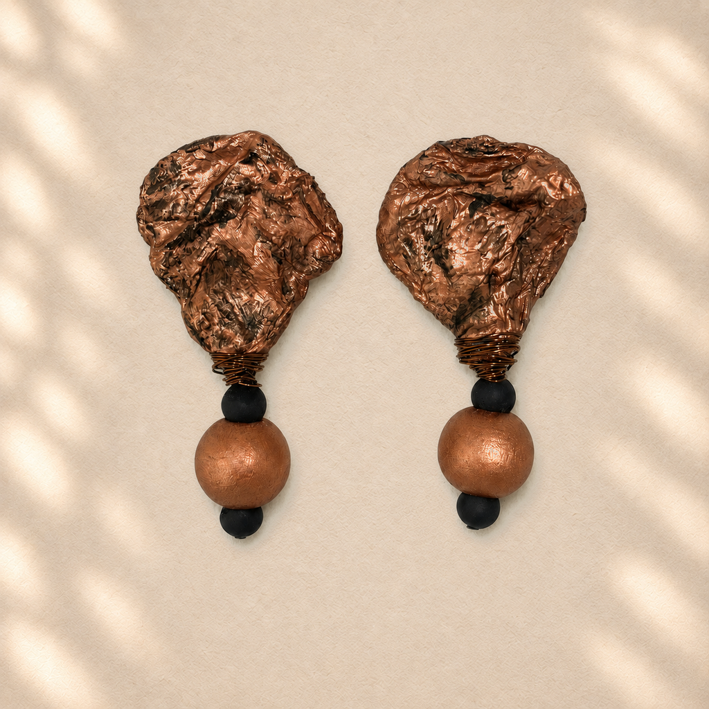 Soft Equilibrium — Handmade Sculptural Paper Earrings