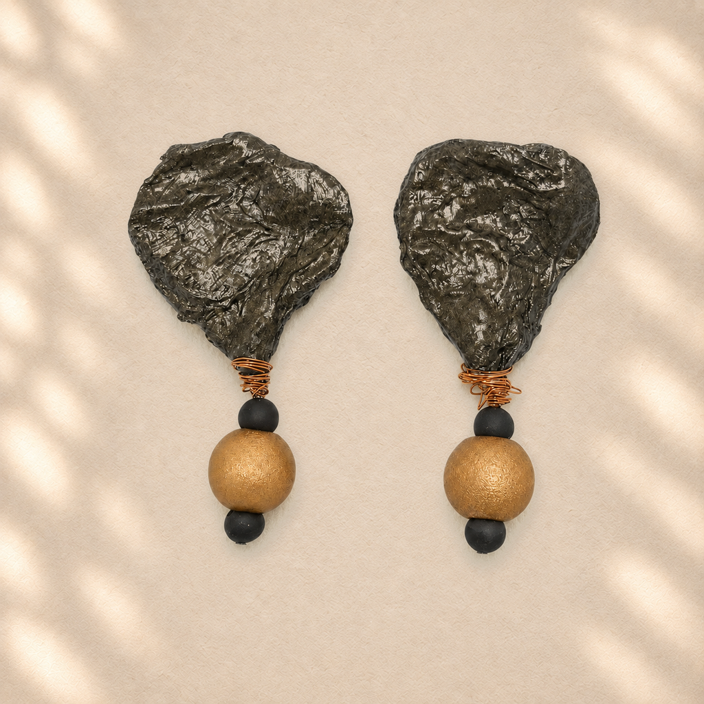 Current Under Pressure — Handmade Sculptural Paper Earrings