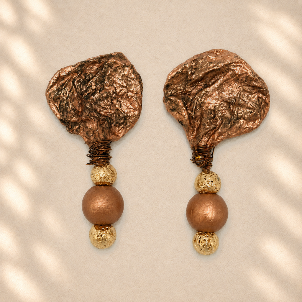 Quiet Transformation — Handmade Sculptural Paper Earrings