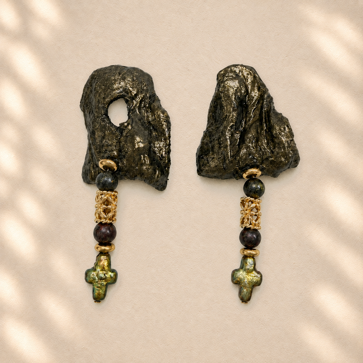 Mineral Memory — Handmade Sculptural Paper Earrings
