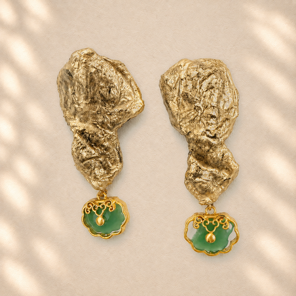 Verdant Relic — Handmade Sculptural Paper Earrings