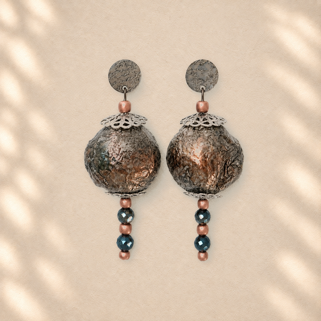 Soft Collision — Handmade Sculptural Paper Earrings