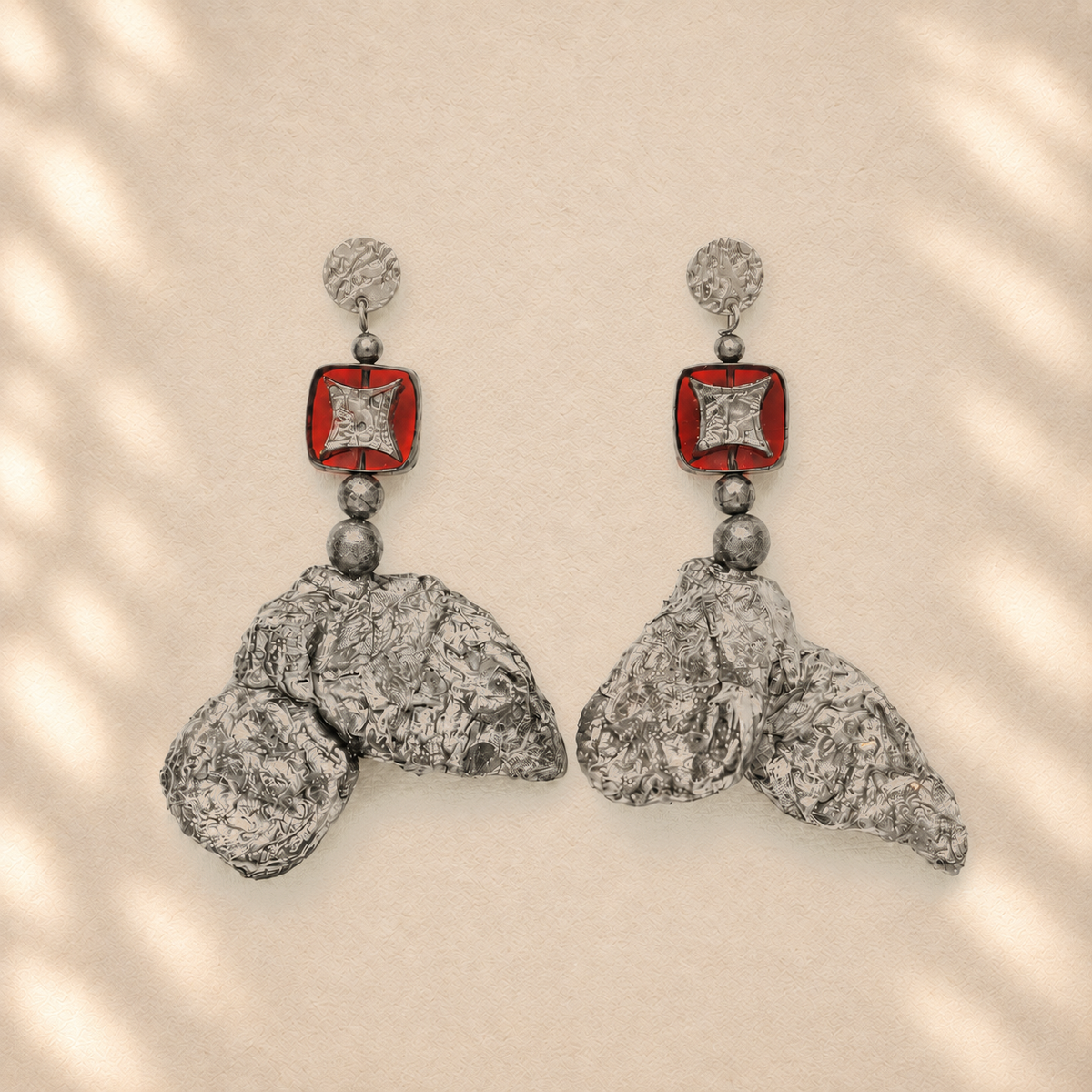 Folded Terrain — Handmade Sculptural Paper Earrings