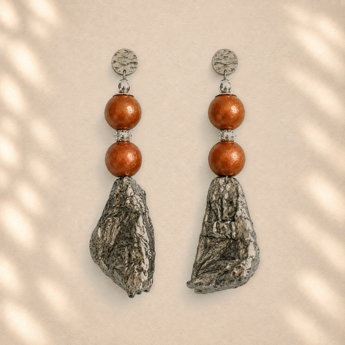 Quiet Erosion — Handmade Sculptural Paper Earrings