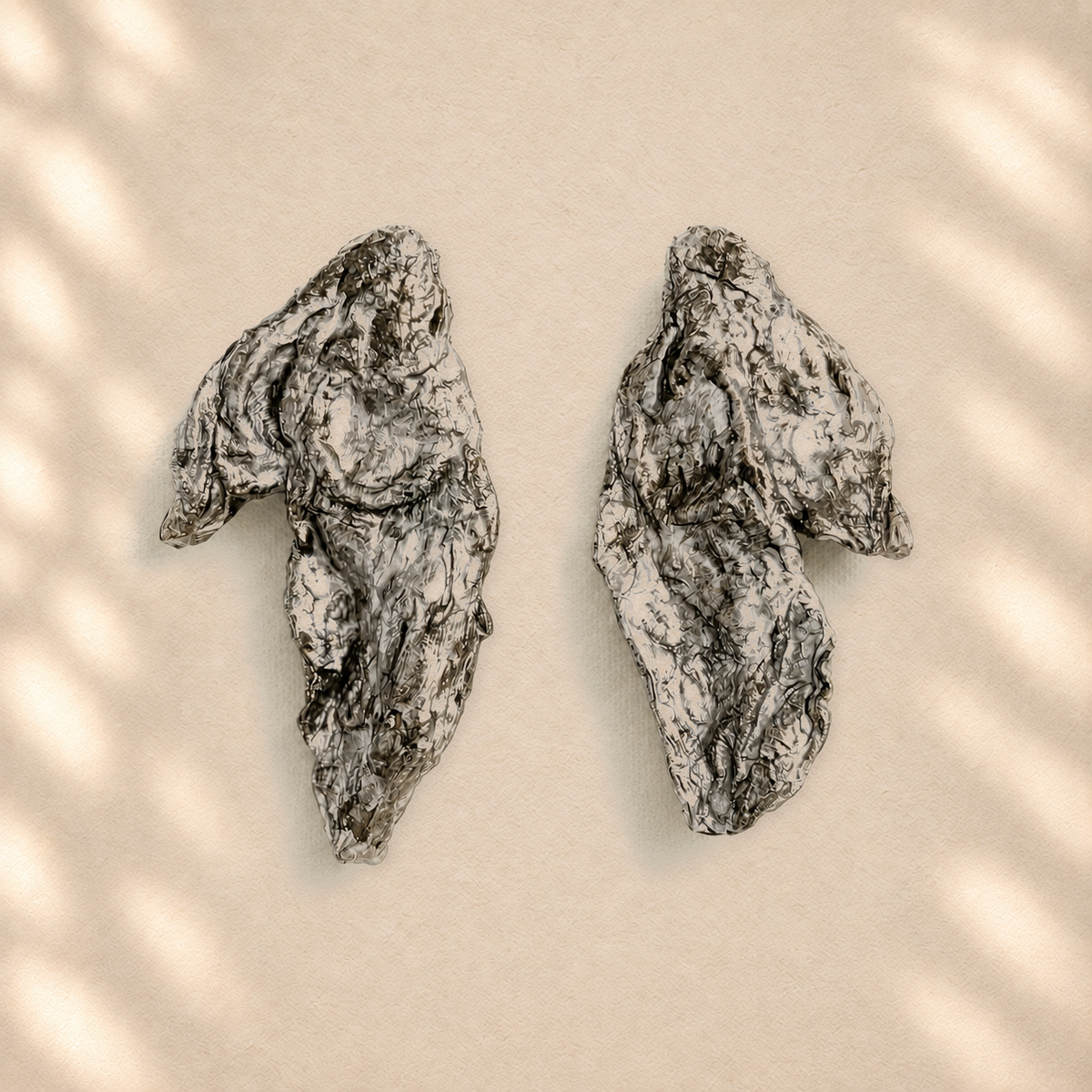 Weathered Balance — Handmade Sculptural Paper Earrings