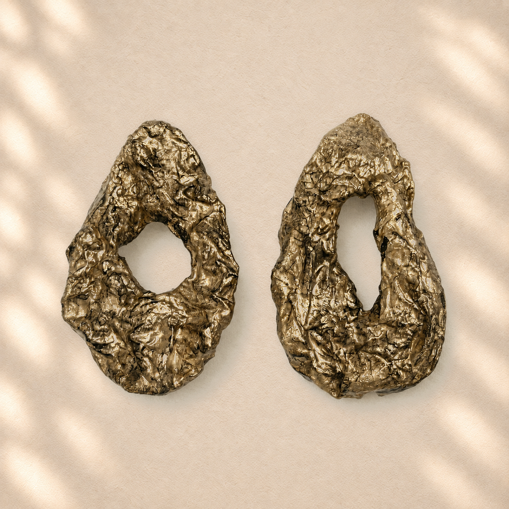 Tidal Scar — Handmade Sculptural Paper Earrings