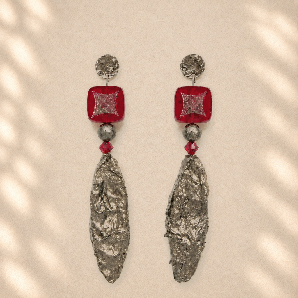 Fractured Horizon — Handmade Sculptural Paper Earrings