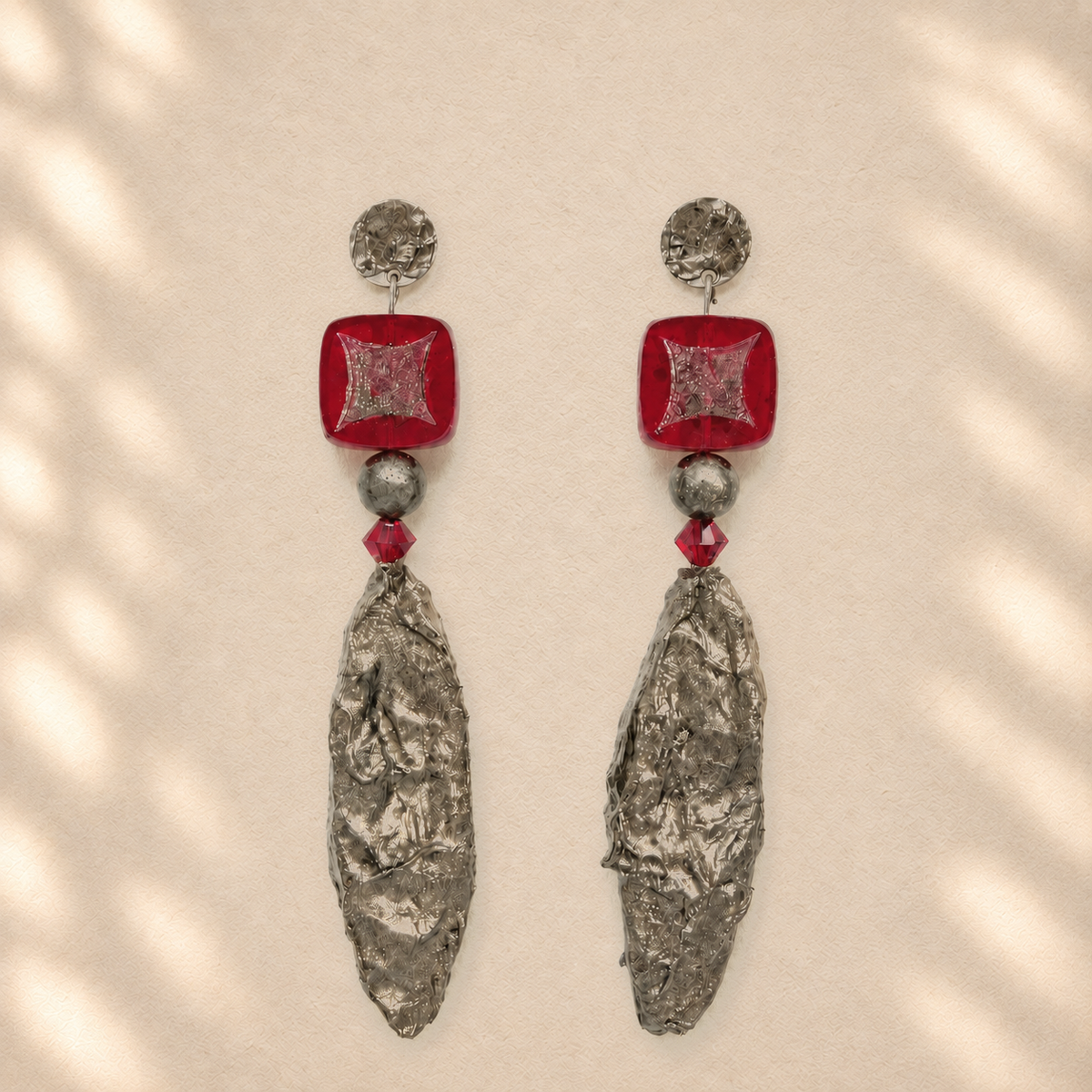 Fractured Horizon — Handmade Sculptural Paper Earrings