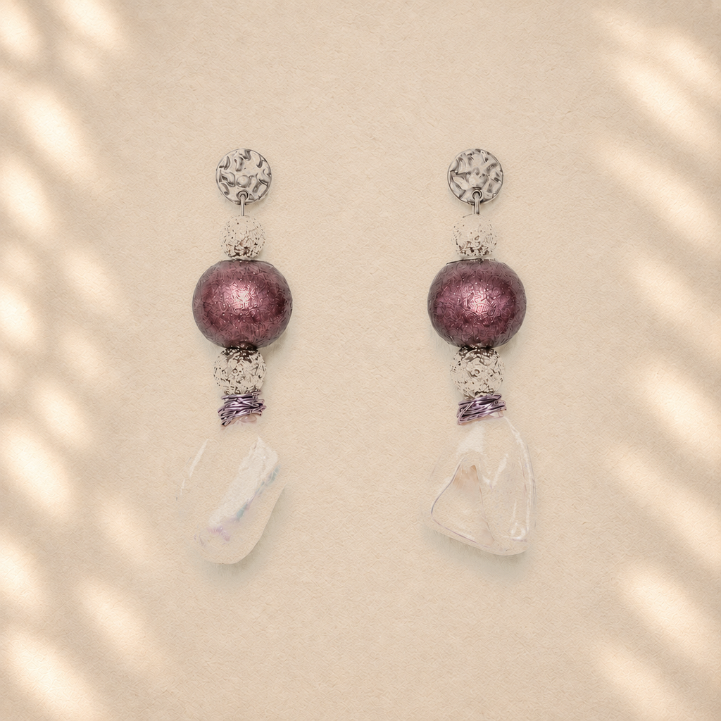Tidal Fold — Handmade Sculptural Paper Earrings