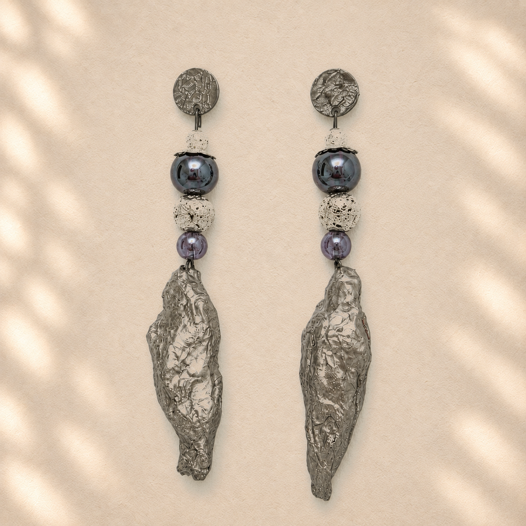 Soft Rupture — Handmade Sculptural Paper Earrings