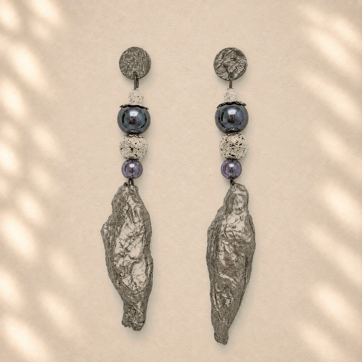 Soft Rupture — Handmade Sculptural Paper Earrings