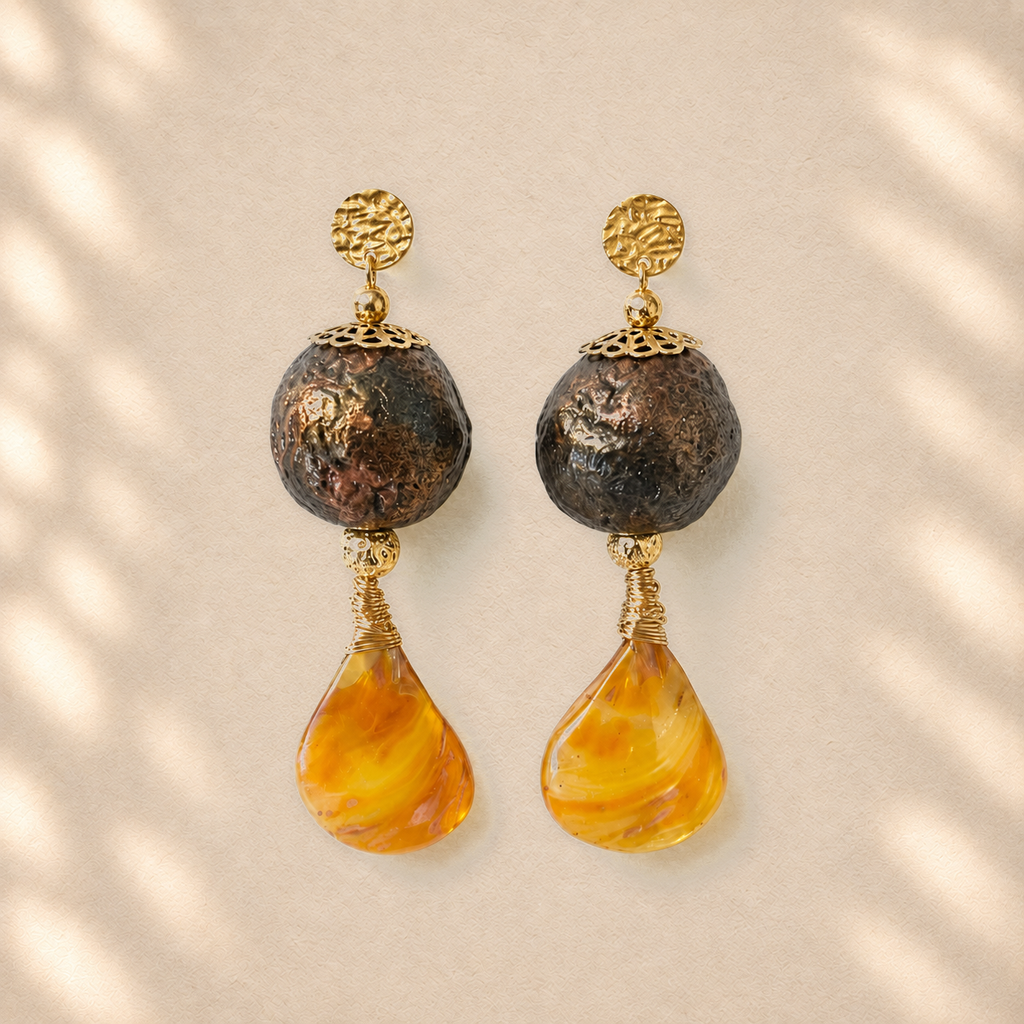 Drifting Edge — Handmade Sculptural Paper Earrings