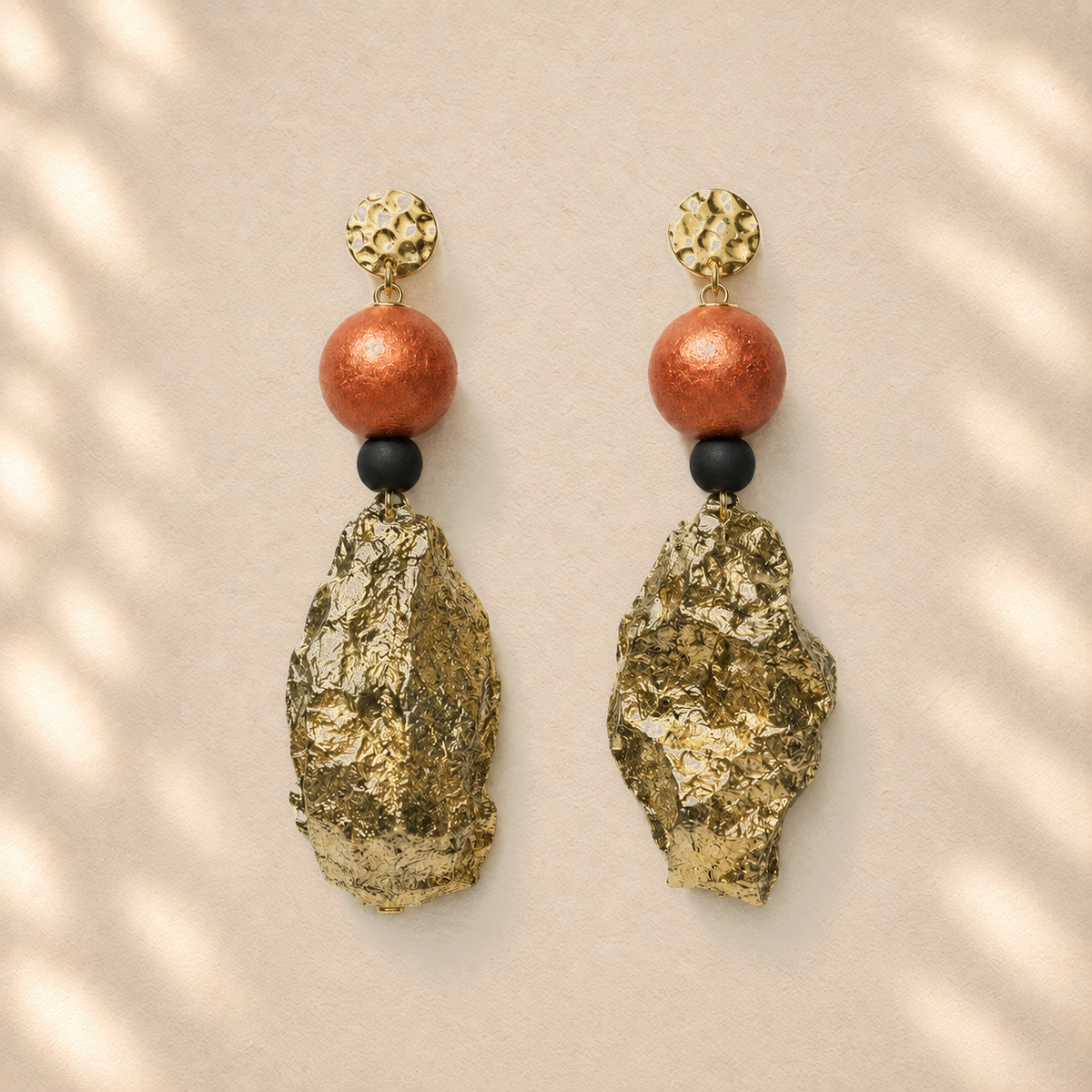 Pressed Horizon — Handmade Sculptural Paper Earrings