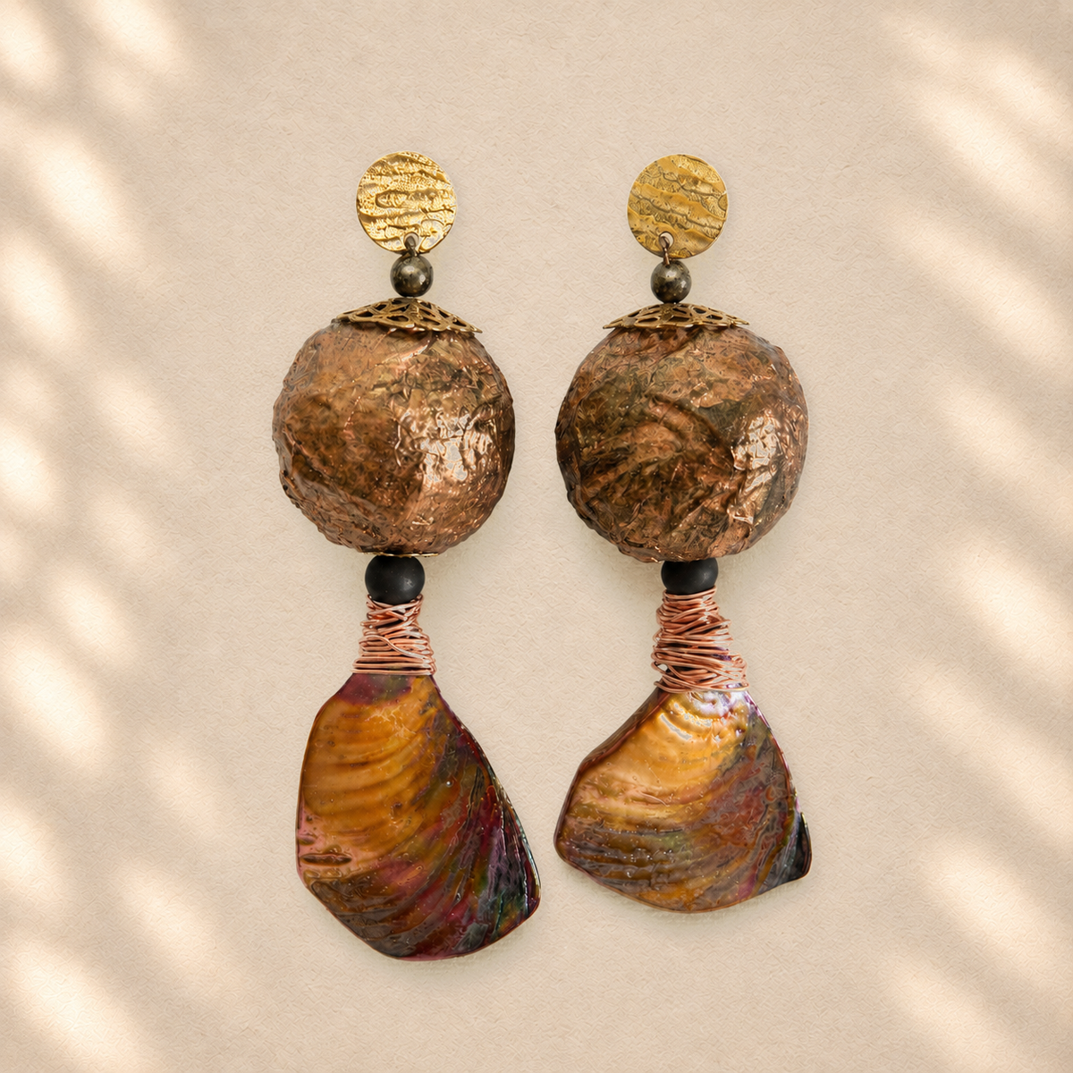 Balanced Rupture — Handmade Sculptural Paper Earrings