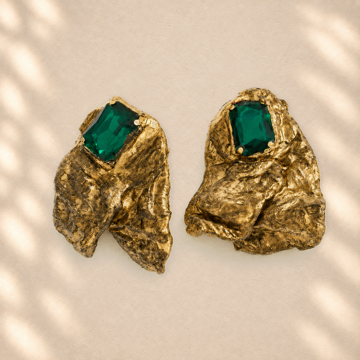 Organic Fault — Handmade Sculptural Paper Earrings