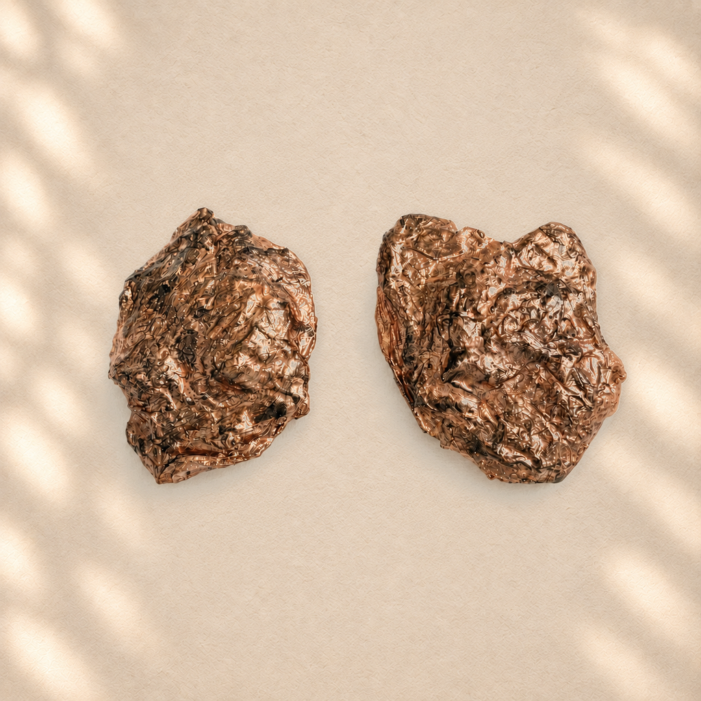 Copper Bloom — Handmade Sculptural Paper Earrings