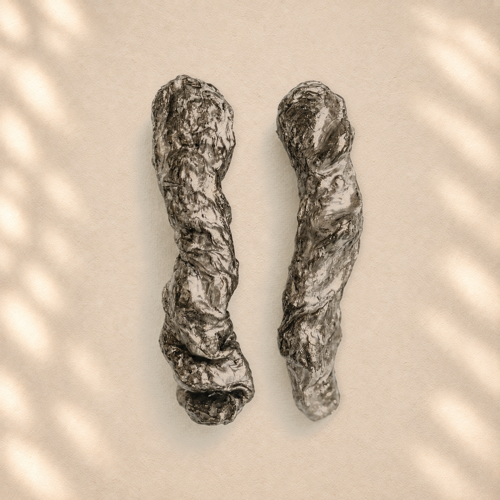 Silver Torsion — Handmade Sculptural Paper Earrings