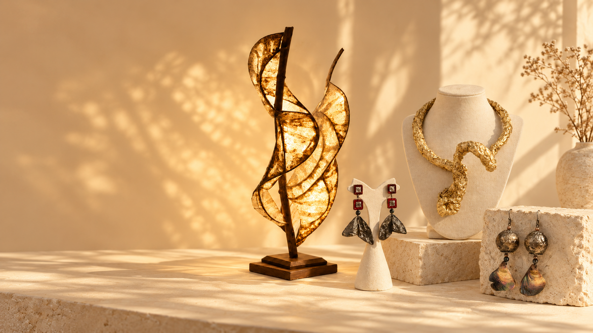 Lichtskulptur und tragbare Kunst von Niksa Design in warmem natürlichem Licht