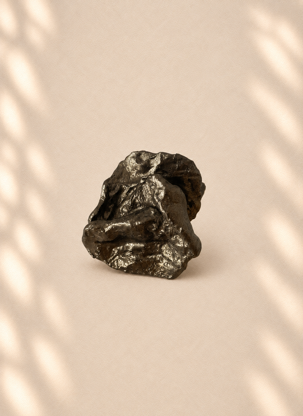 Obsidian Fault — Sculptural Paper Ring product only on warm cream background