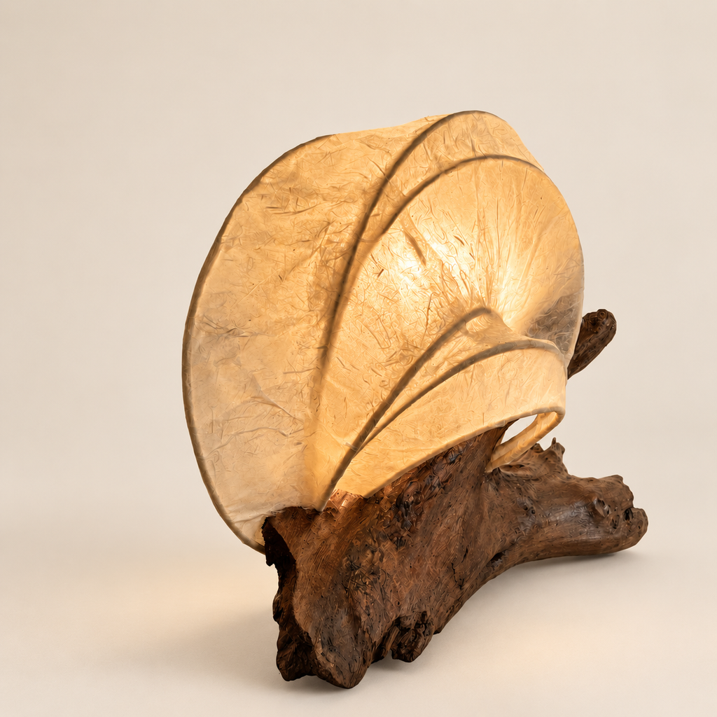 Rootglow sculptural lamp, additional original angle 1 on warm ivory
