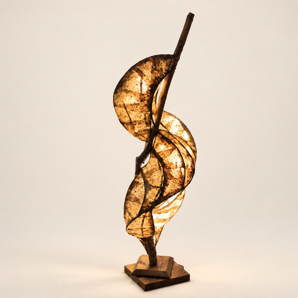 Soar sculptural lamp, additional original angle 1 on warm ivory