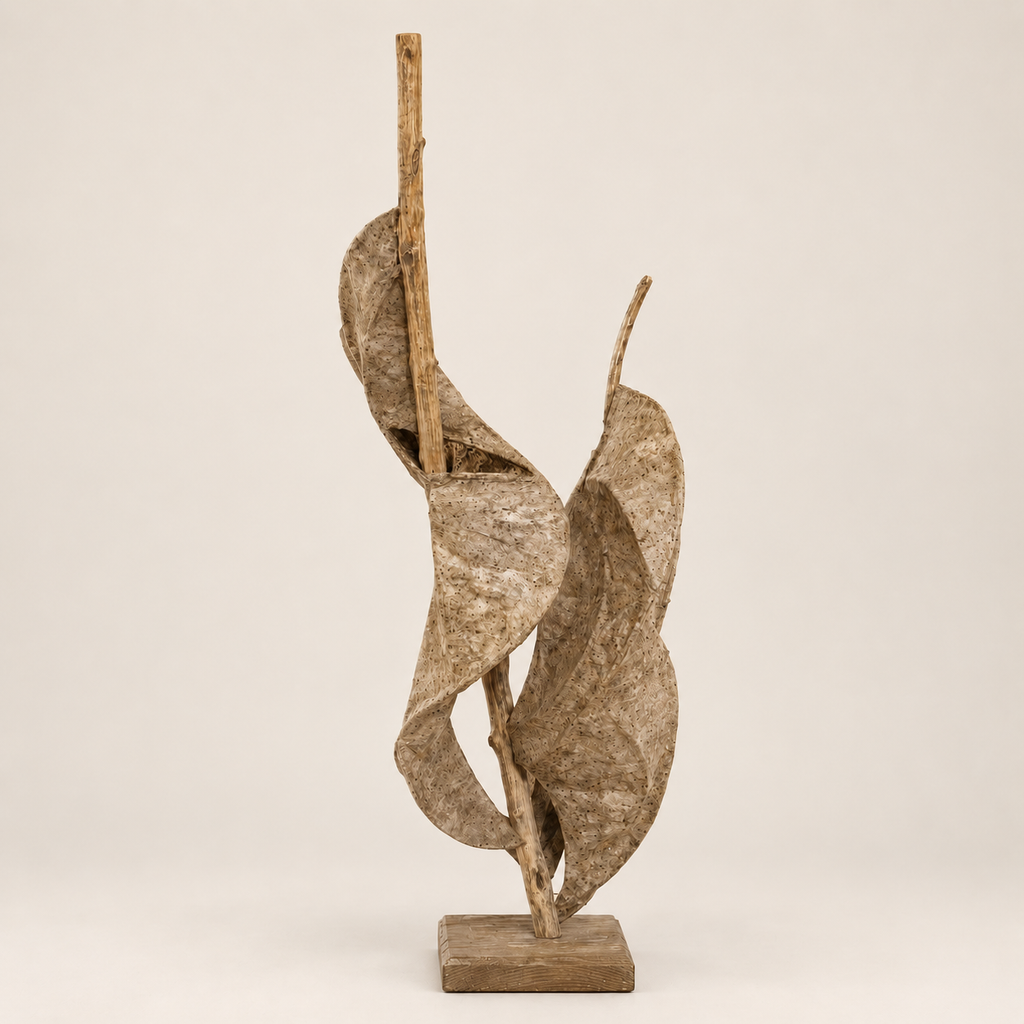 Soar sculptural lamp, additional original angle 3 on warm ivory