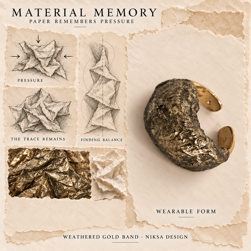Weathered Gold Band — Material Memory concept