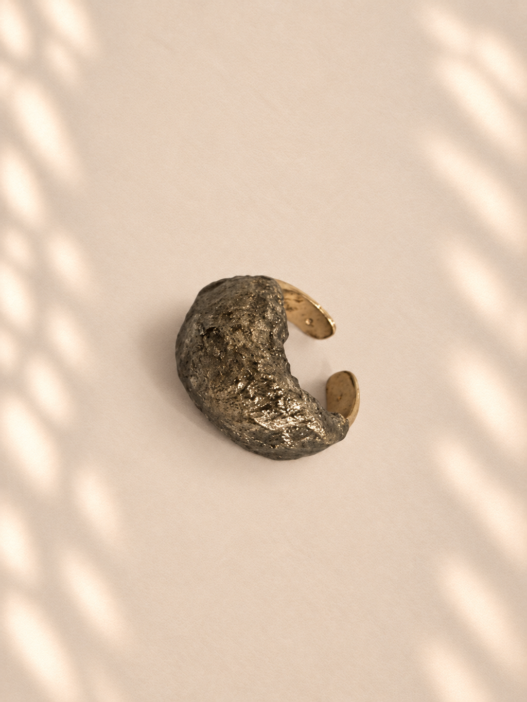 Weathered Gold Band — product photo on ivory background