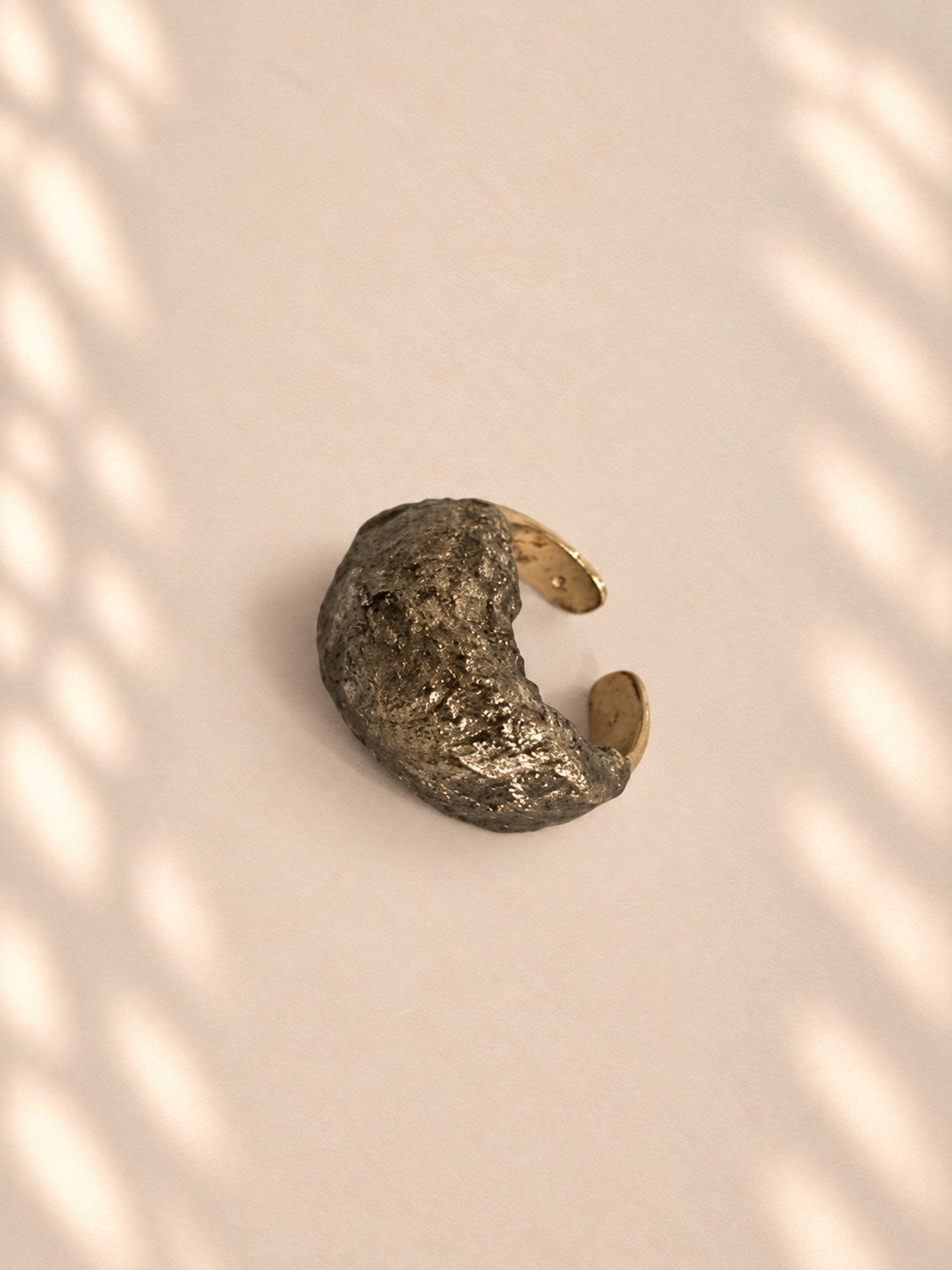 Weathered Gold Band — product photo on ivory background