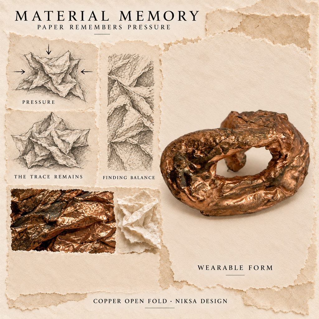 Copper Open Fold — Material Memory concept