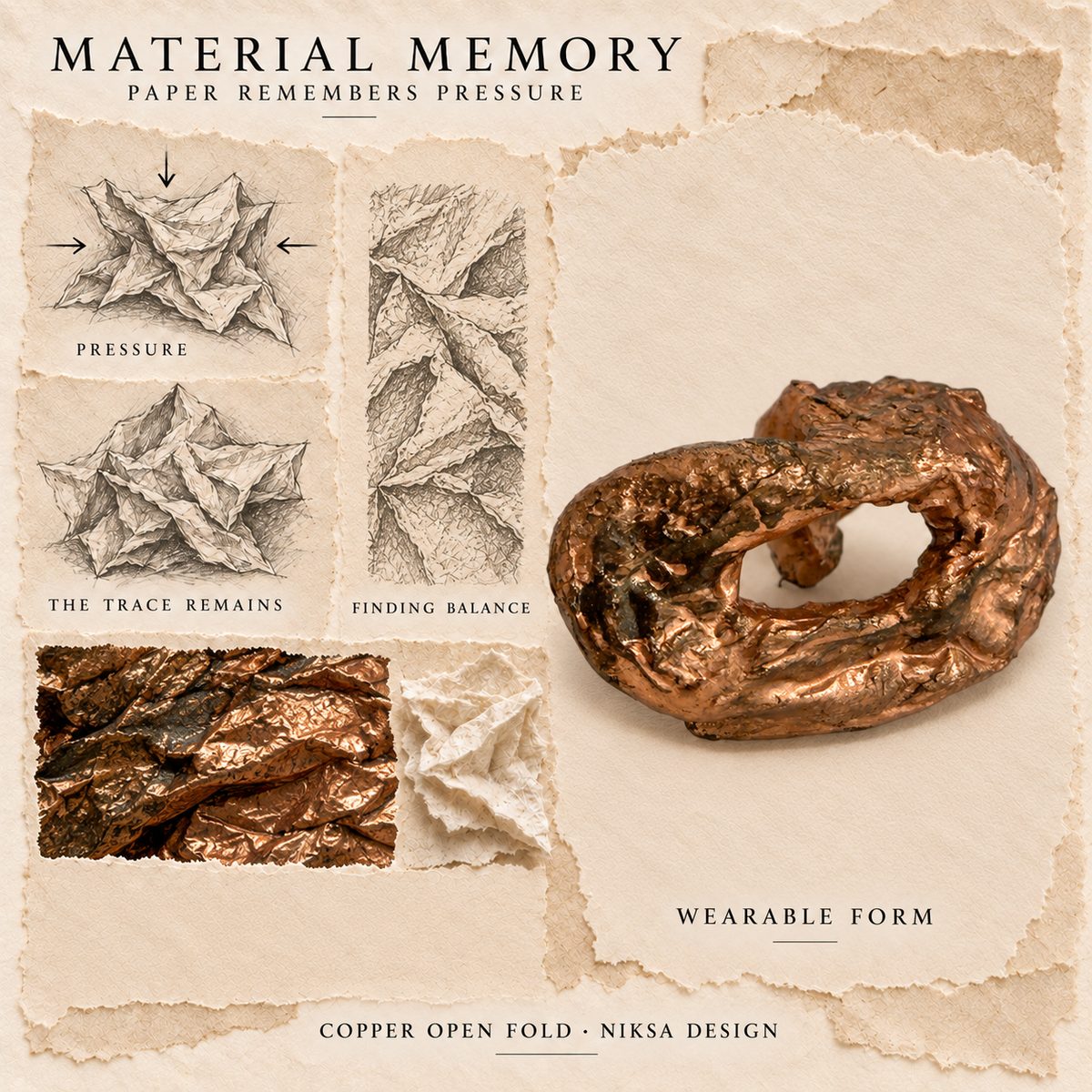 Copper Open Fold — Material Memory concept