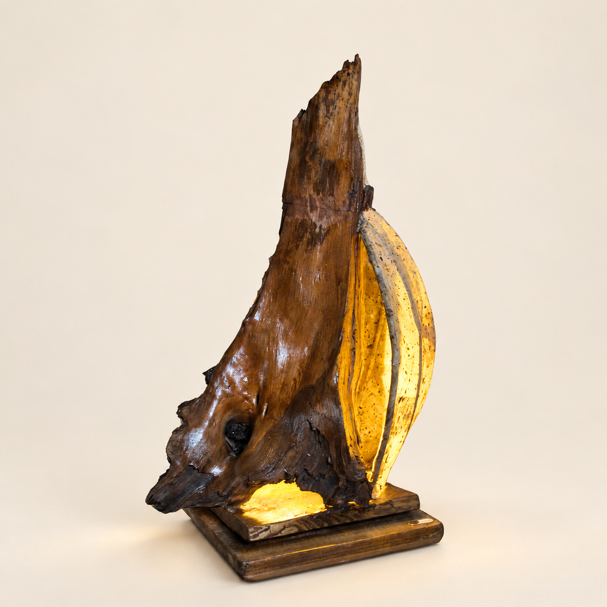 Whirlwood sculptural lamp, additional original angle 3 on warm ivory