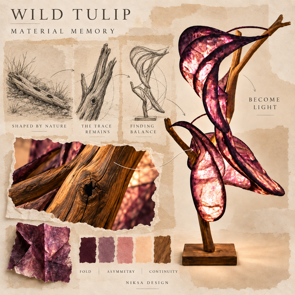 Wild Tulip material and transformation moodboard
